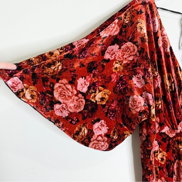 NEW Johnny Was Alanis Velvet Floral Maxi Dress (Sz XL) Red Rose Multi - Picture 7 of 15